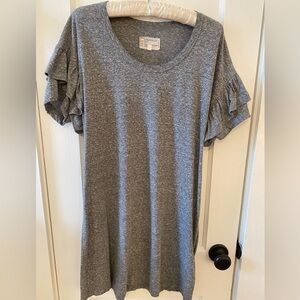 Gray Ruffle Sleeve Women's Top
